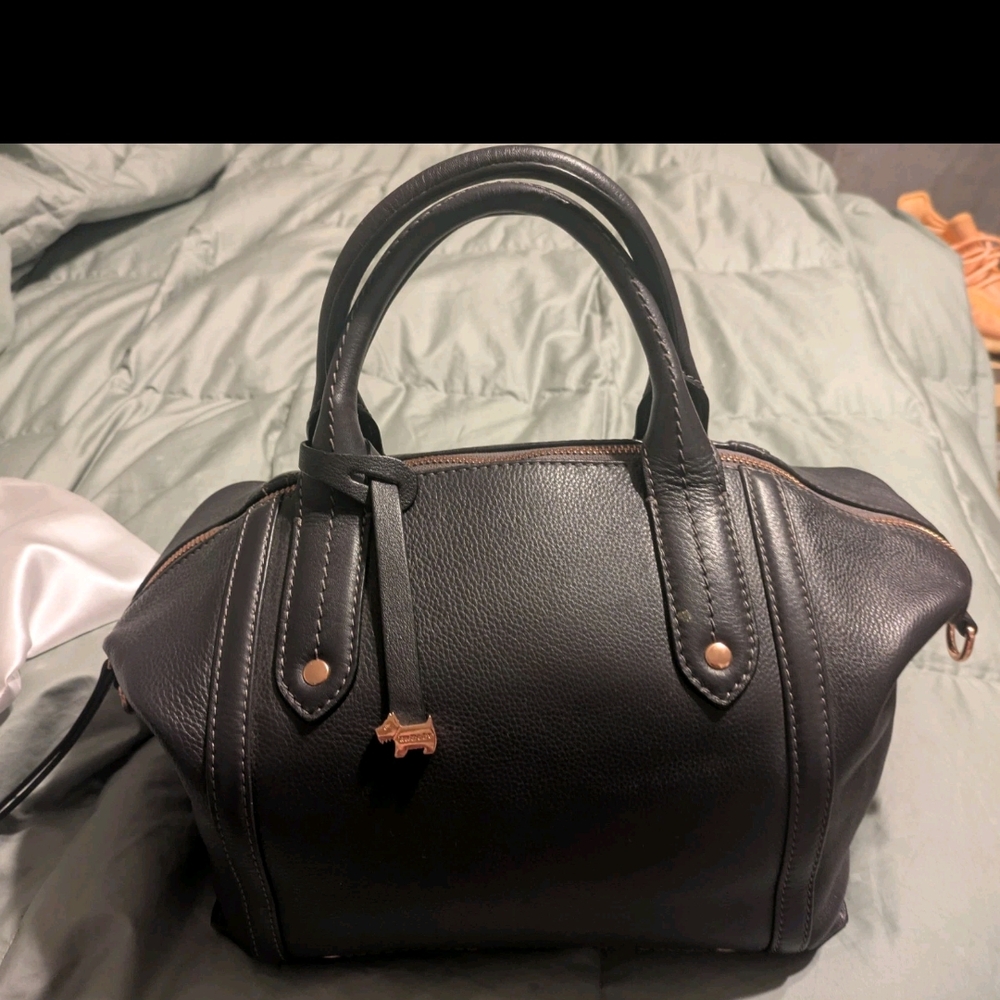 RADLEY LONDON Black Satchel with Gold Accents